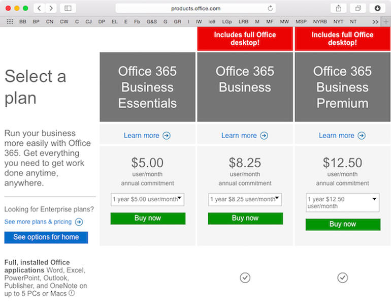 office 365 for mac one time purchase